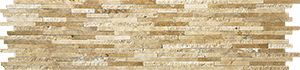 TRAVERTINE NOCE NATURAL SPLIT MOSAIC 600X150MM - PT- EV- MM-TRAN-NSPLUS