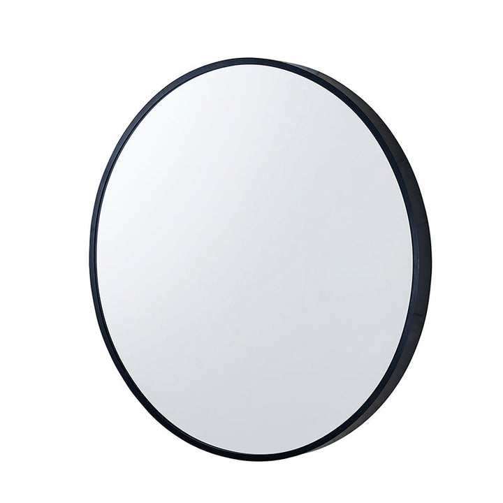 800*40mm Round Black Aluminium Wall Mirror