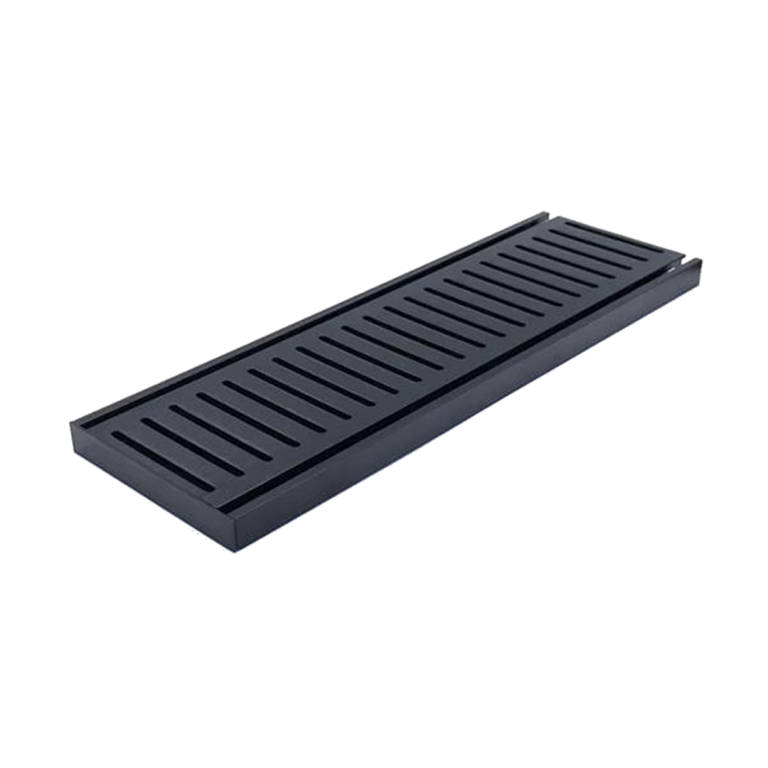 Muses Aluminium Slimline Tile Insert Floor Grate Brushed Black 300 * 100 * 14mm