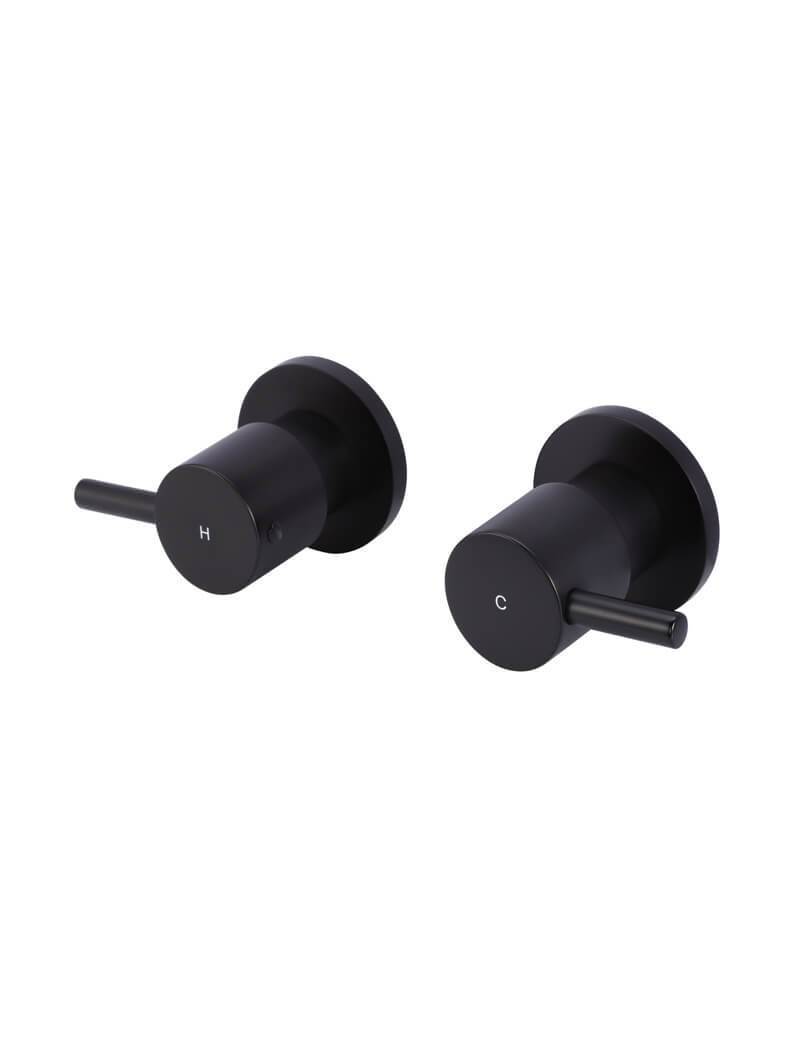 Round Quarter Turn Wall Top Assemblies - Matte Black