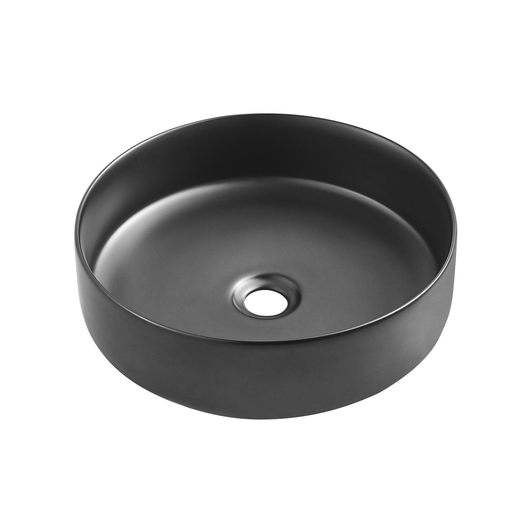 360x360x120mm Matte Black Above Counter Ceramic Basin