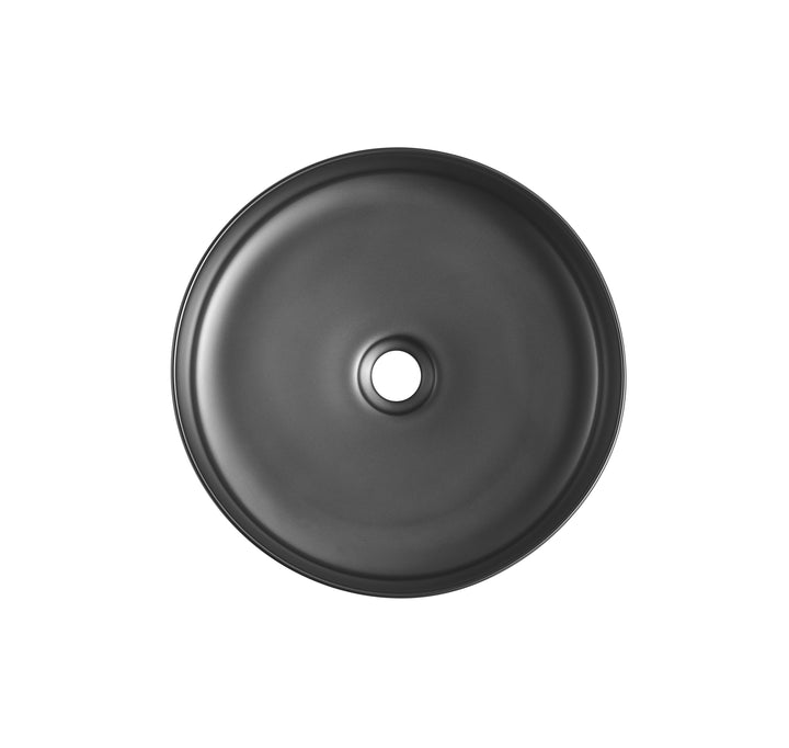 360x360x120mm Matte Black Above Counter Ceramic Basin