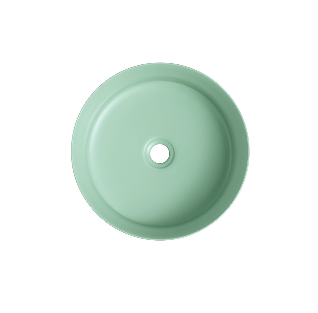 360x360x120mm Matte Green Above Counter Ceramic Basin