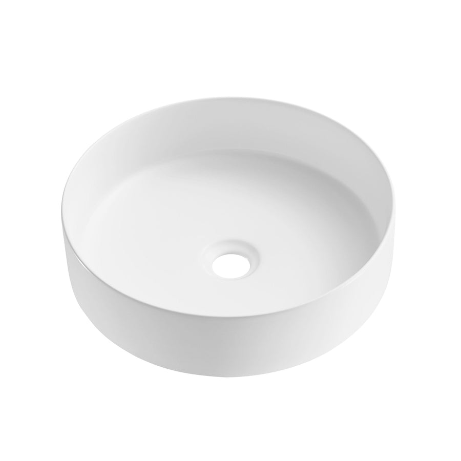 360x360x120mm Matte White Above Counter Ceramic Basin