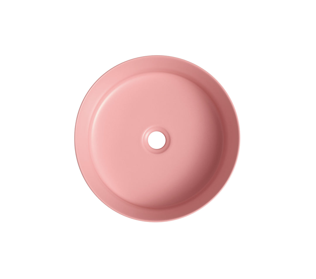 360x360x120mm Matte Pink Above Counter Ceramic Basin