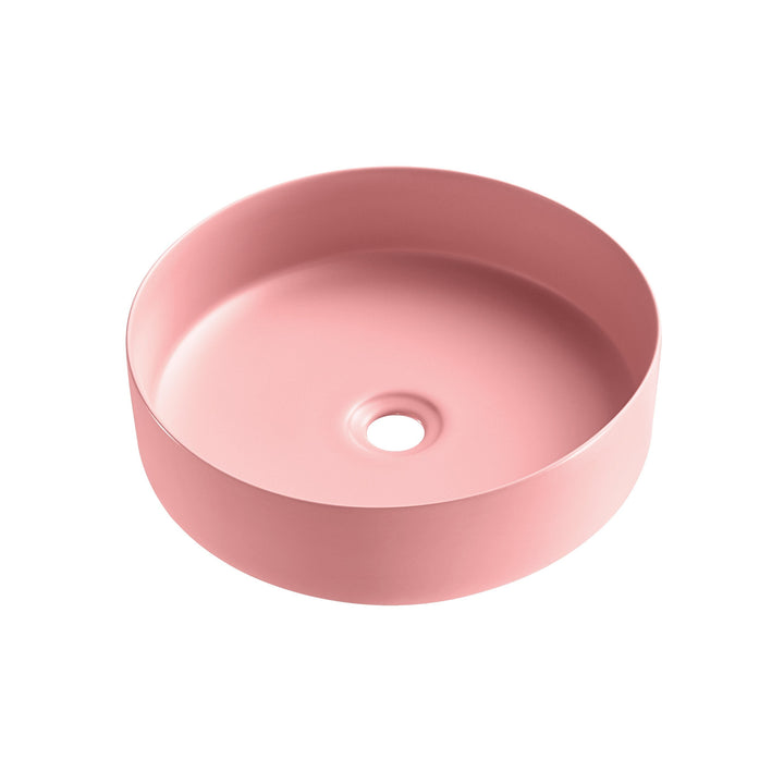 360x360x120mm Matte Pink Above Counter Ceramic Basin