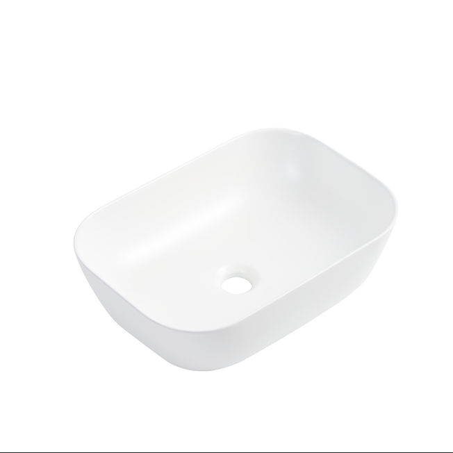 455x320x135mm Matte White Above Counter Ceramic Basin