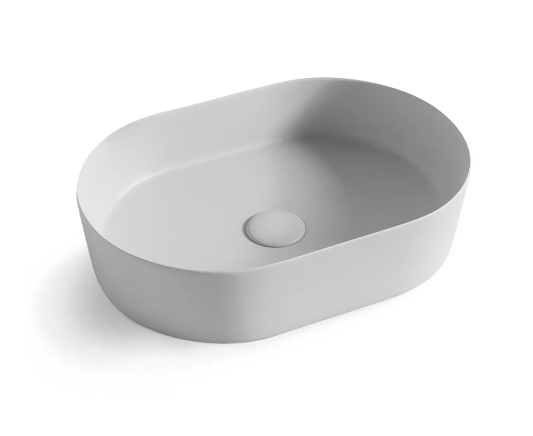 OVAL BASIN MATT PINK & GREY  500X340