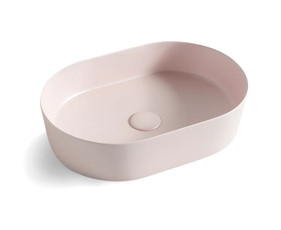 OVAL BASIN MATT PINK & GREY  500X340