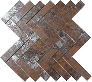 METALLIC IRON HERRINGBONE GLAZED MOSAIC 25X100MM - PT- EV- PM-1961-25100-HB