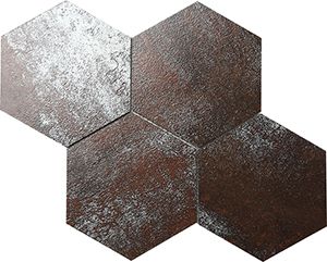 PORCELAIN METALLIX IRON HEX MOSAIC 150X130MM - PT- EV- PM-1961-HEX130