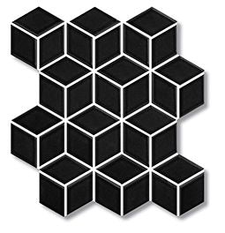 DIAMOND CUBE BLACK GLOSS MOSAIC 83X48MM - PT- EV- PM-CO-BLK-DIAC80G