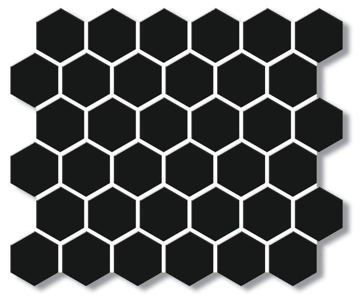 HEX BLACK GLOSS MOSAIC 51X59MM - PT- EV- PM-CO-BLK-HEX50G