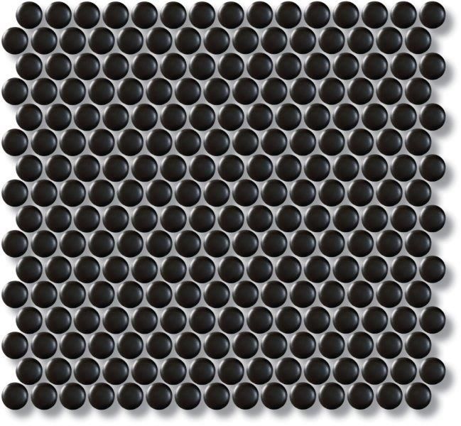 PENNY ROUND BLACK GLOSS MOSAIC 315X291X6MM - PT- EV- PM-CO-BLK-R20G