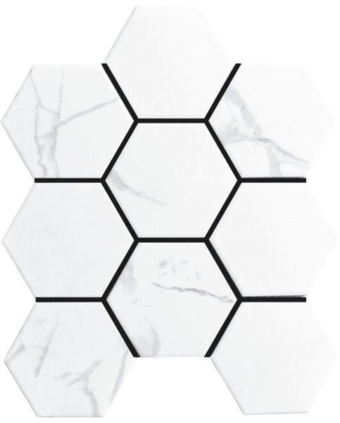 CARRARA MATT HEX MOSAIC 95X110MM - PT- EV- PM-CO-CAR-HEX100M