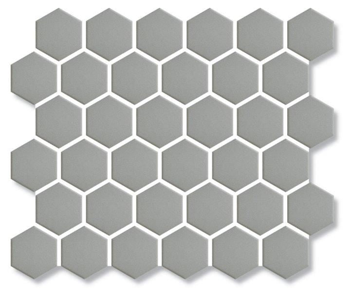 HEX GREY GLOSS MOSAIC 51X59MM - PT- EV- PM-CO-GRY-HEX50G