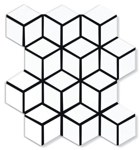 DIAMOND CUBE WHITE GLOSS MOSAIC 83X48MM - PT- EV- PM-CO-WHT-DIAC80G