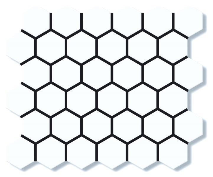 HEX WHITE MATT MOSAIC 51X59MM - PT- EV- PM-CO-WHT-HEX50M