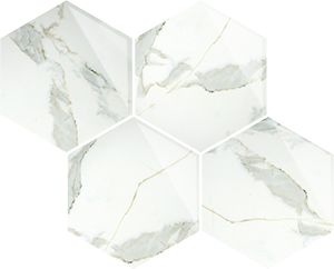 CALACATTA GOLD POLISHED HEX MOSAIC 150X130MM - PT- EV- PM-EMGLD-HEX130-P