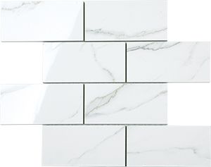 STATUARIO VENATO POLISHED BRICK MOSAIC 75X150MM - PT- EV- PM-EMSTA-75150P-BK