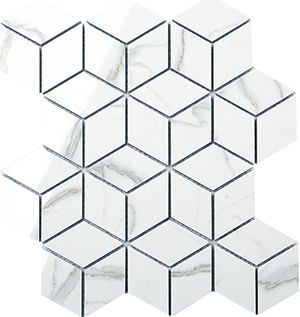 STATUARIO VENATO DIAMOND CUBE POL MOSAIC 80X46MM - PT- EV- PM-EMSTA-DIAC80-P