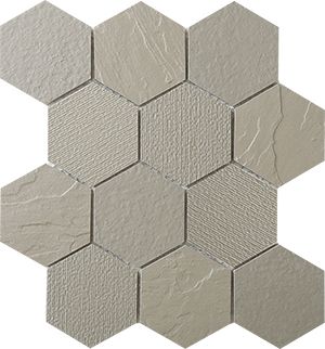 DURASTONE OLIVE HEXAGON R.FACE MOSAIC 260x300x9MM - PT- EV- PM-OV-HEX85-BRS