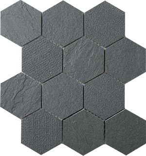 HEXAGON STEEL GREY MOSAIC 83X96MM (260x300x9MM) - PT- EV- PM-SG-HEX85-BRS