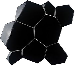 PORCELAIN 3D WATERCUBE BLK MOSAIC 300x295x(8-15)MM - PT- EV- PM-WATCU-BLK