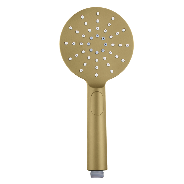 Round Brushed Yellow Gold ABS 3 Function Handheld Shower