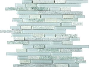 GLASSTONE GREEN OPAL MINI BRICK MOSAIC 300X305MM - PT- EV- SES03-MINIBRICK