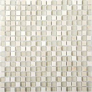 GLASSTONE VANILLA MIXED MOSAIC 15X15MM - PT- EV- SES05-15