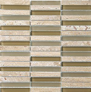 GLASSTONE NOCE MIXED MOSAIC 15X100MM SH:300X305MM - PT- EV- SES06-15100