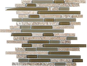 GLASSTONE NOCE MINI BRICK MIXED MOSAIC 300X305MM - PT- EV- SES06-MINIBRICK