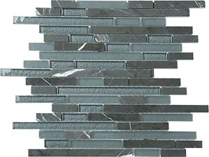 GLASSTONE PERSIAN BLUE MINI BRICK MOSAIC 300X305MM - PT- EV- SES22-MINIBRICK