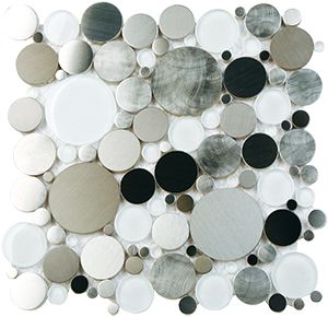 METAL MOON STONE BUBBLES MIXED MOSAIC 300X300MM - PT- EV- SMG01-BUB