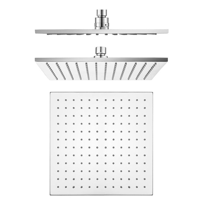 Square Chrome Rainfall Brass Shower Head 250mm