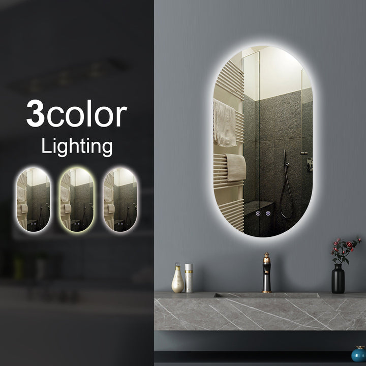 Oval Shape Backlit LED Mirror 450x900mm