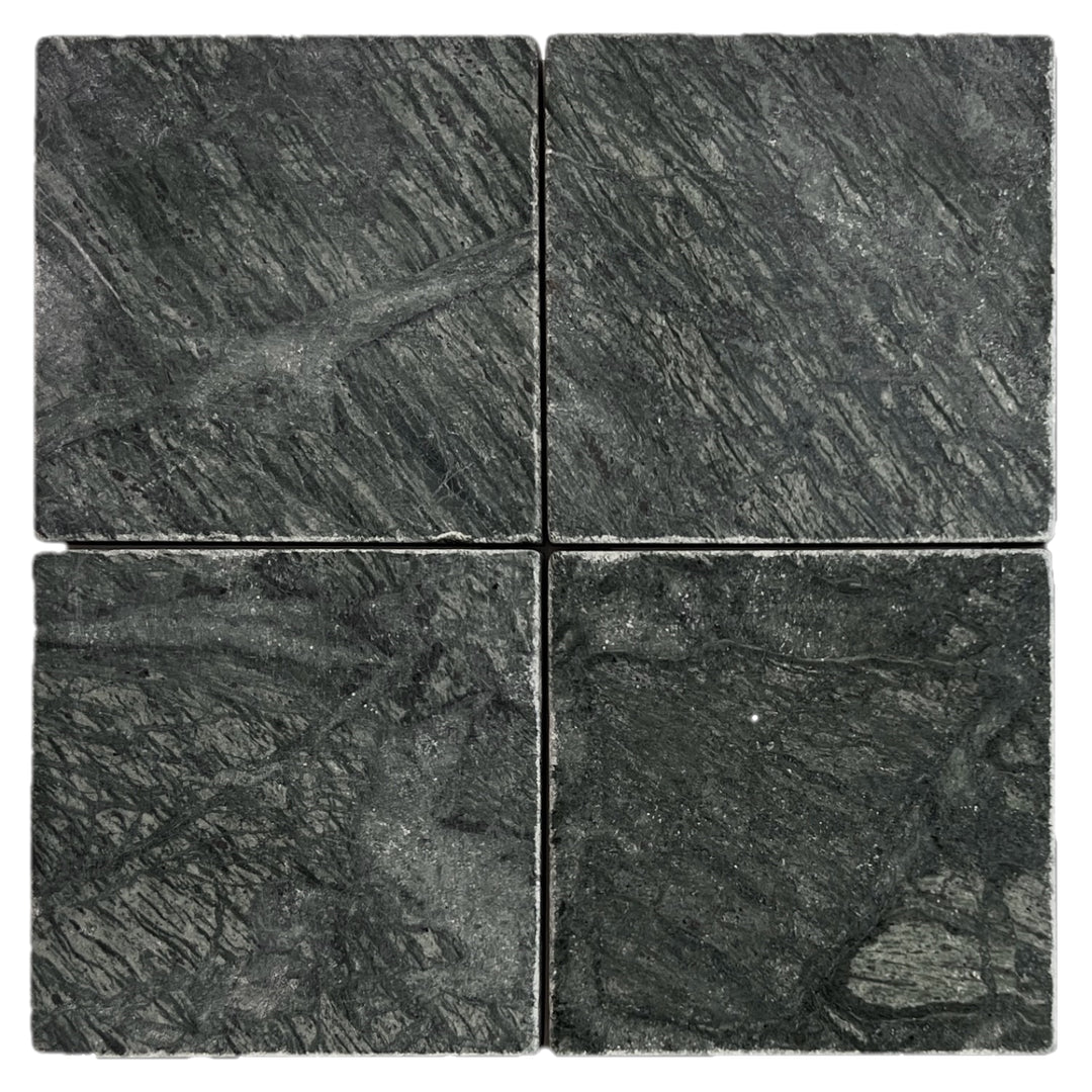 VERDE SQUARE 200 TUMBLED 200X200X10MM - VERDE SQUARE 200 TUMBLED