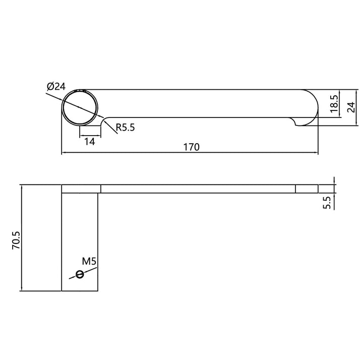 RUSHY Black & Chrome Toilet Paper Holder