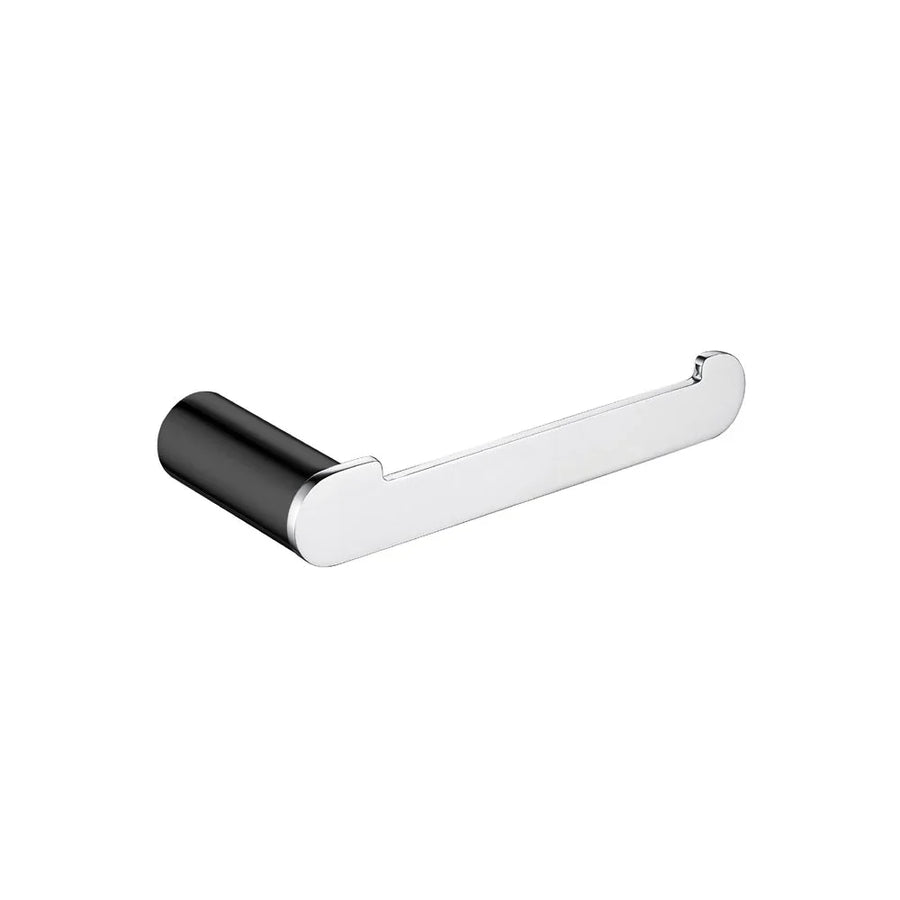 RUSHY Black & Chrome Toilet Paper Holder