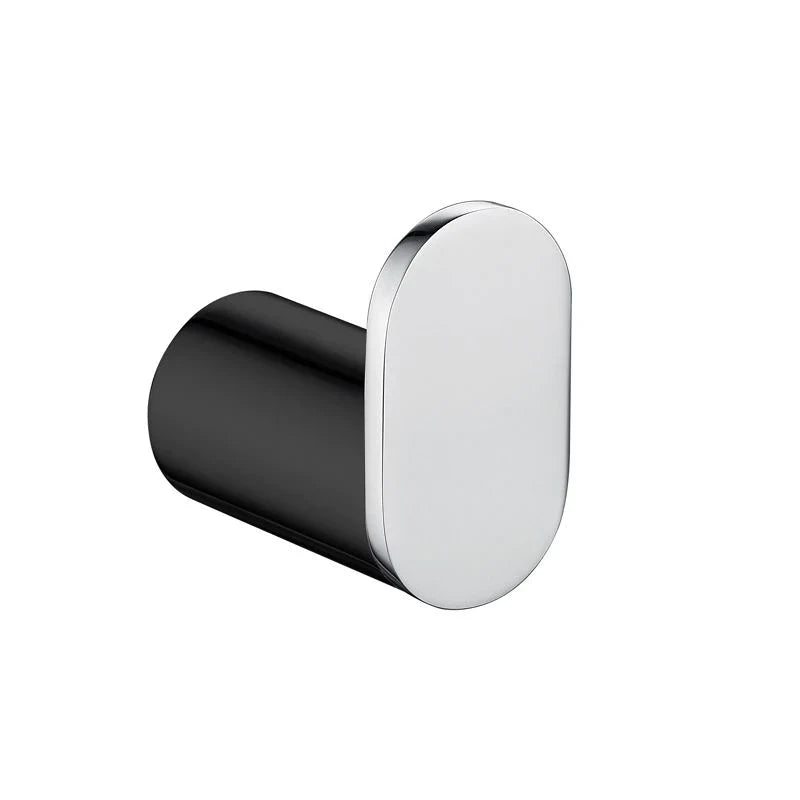 RUSHY Black & Chrome Round Robe Hook