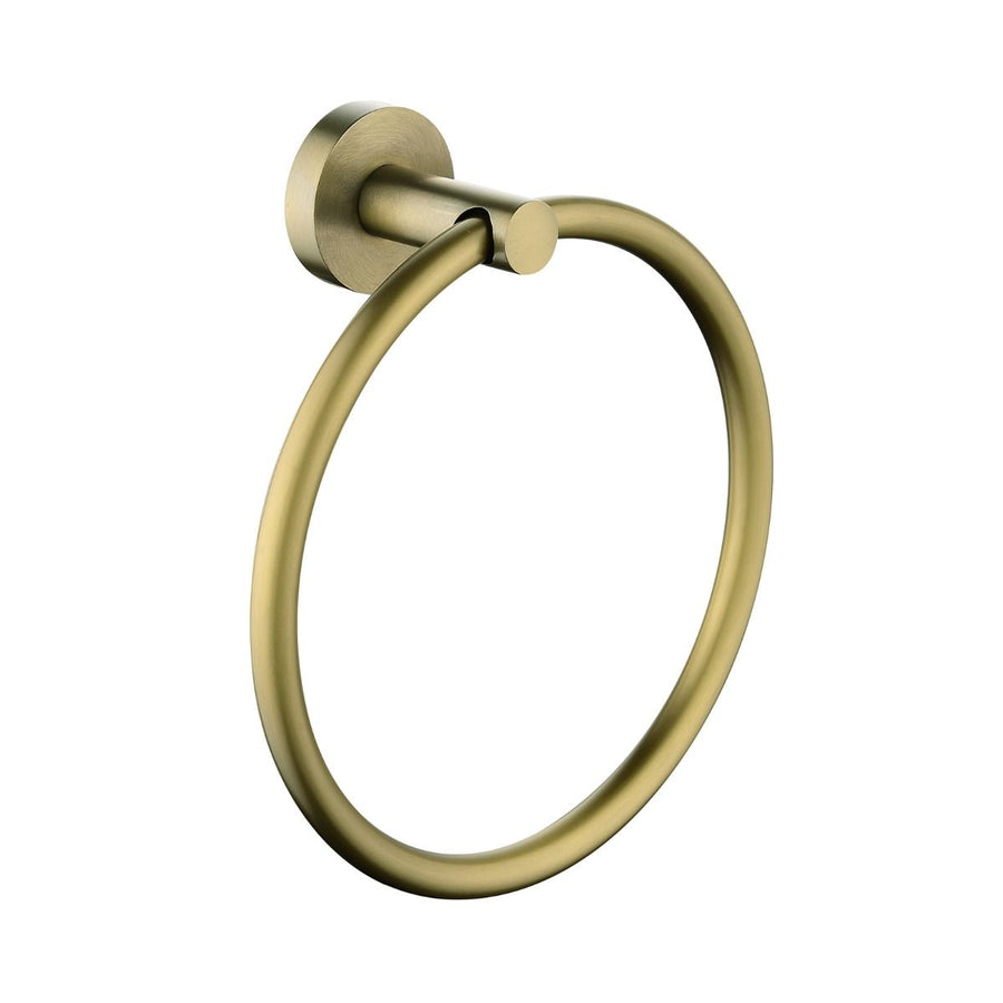 LUCID PIN Brushed Yellow Gold Round Hand Towel Ring