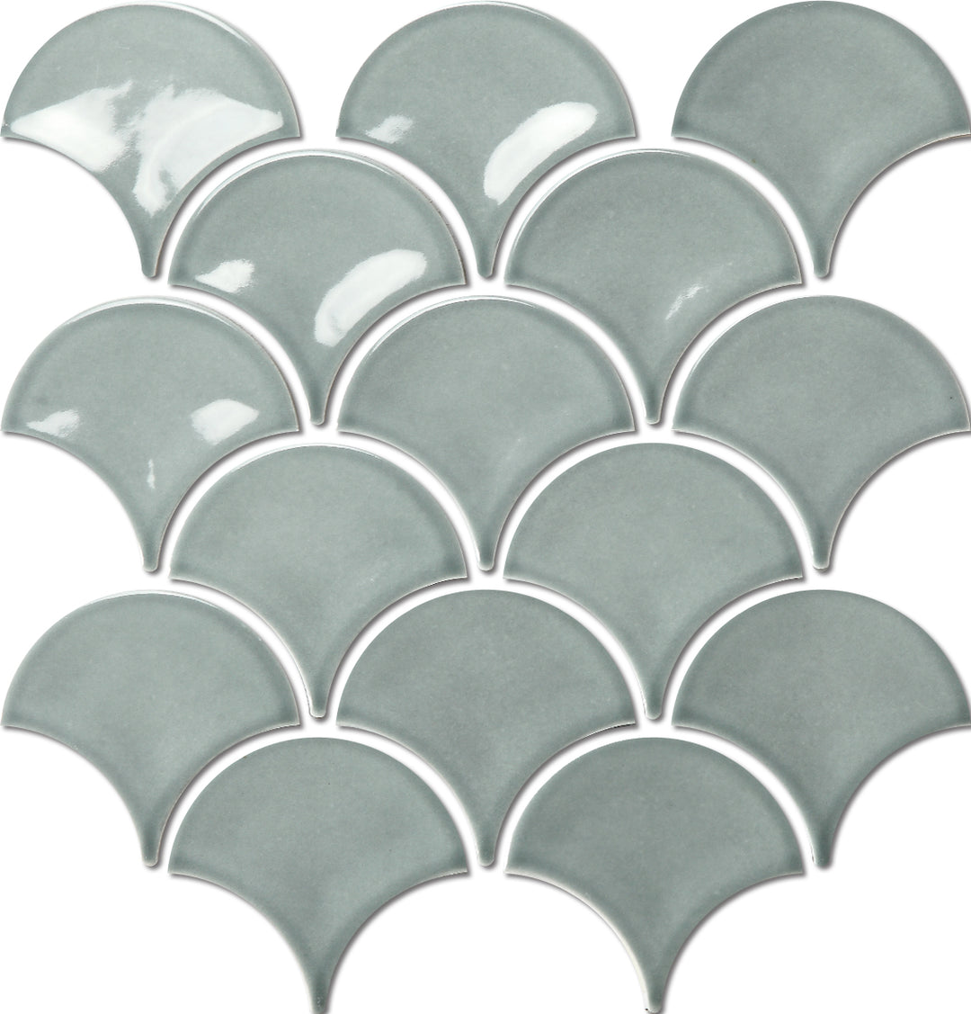 FISHSCALE SMOKY GREEN BHFS06164A CHIP SIZE 95X86 SHEET SIZE 259X273 - FISHSCALE SMOKY GREEN