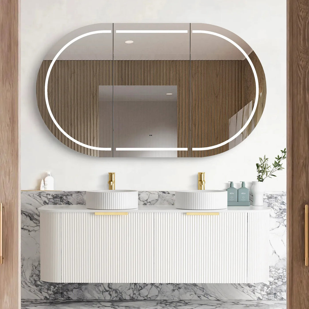 BONDI NATURAL OAK 1500X460 CURVE VANITY BO1500NST-CA-12TH