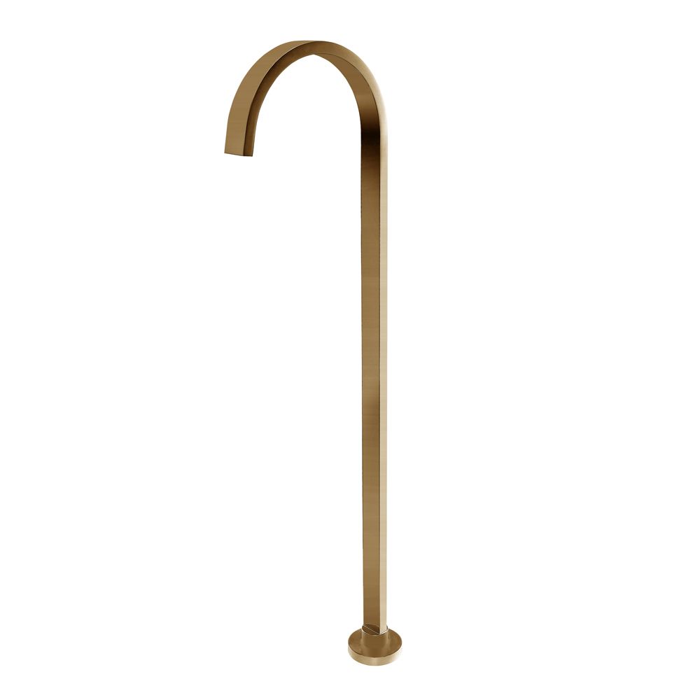 Norico Square Brushed Yellow Gold Stainless Steel Freestanding Bath Spout