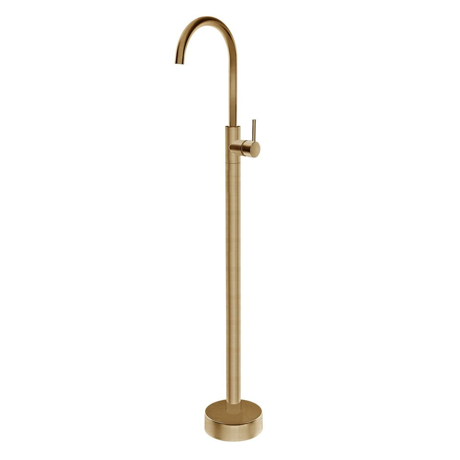 Norico Pentro Round Brushed Yellow Gold Solid Brass Freestanding Mixer