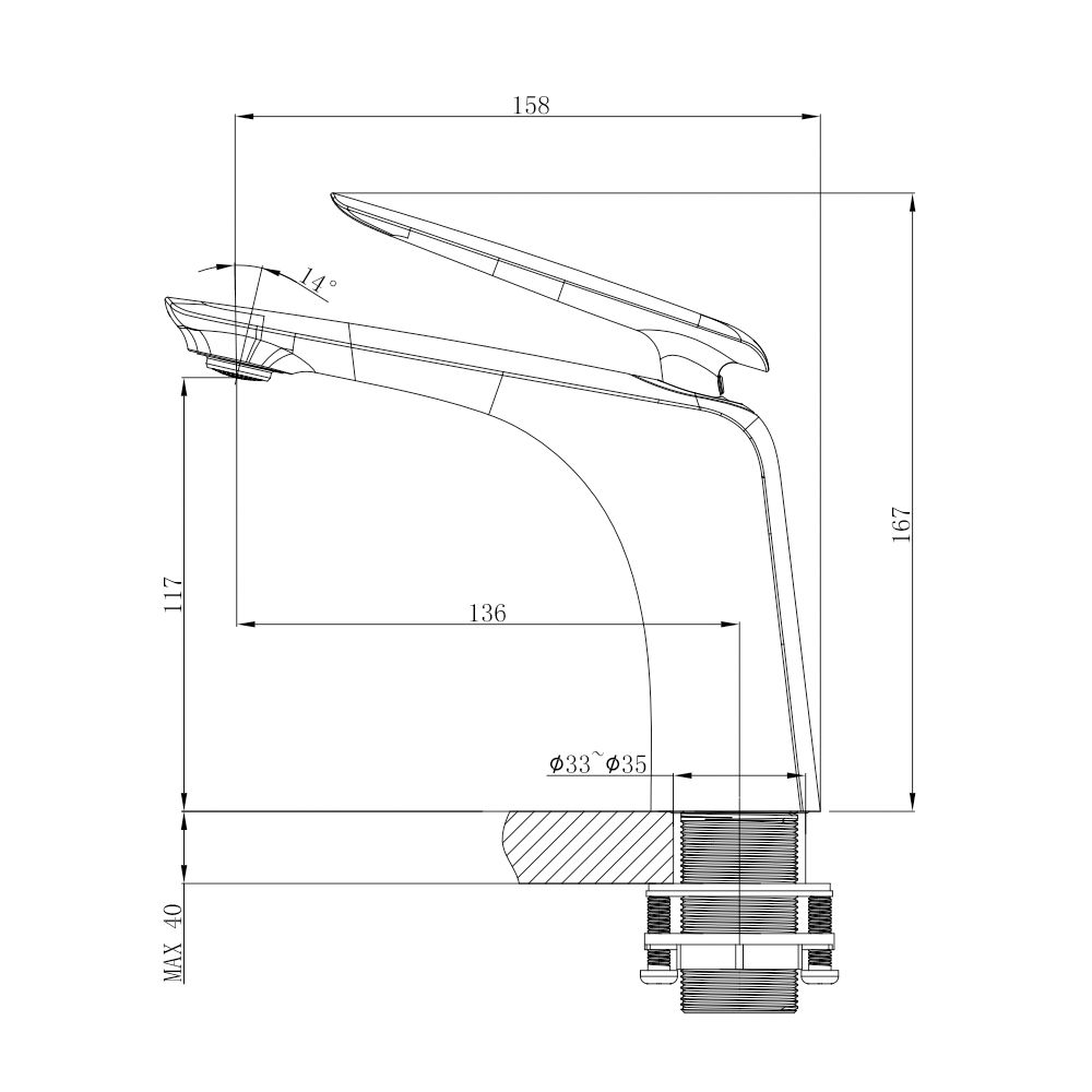 Norico Bellino Chrome Basin Mixer