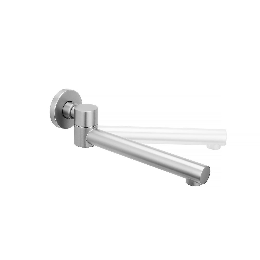 Round Brushed Nickel Bathtub/Basin Swivel Wall Spout