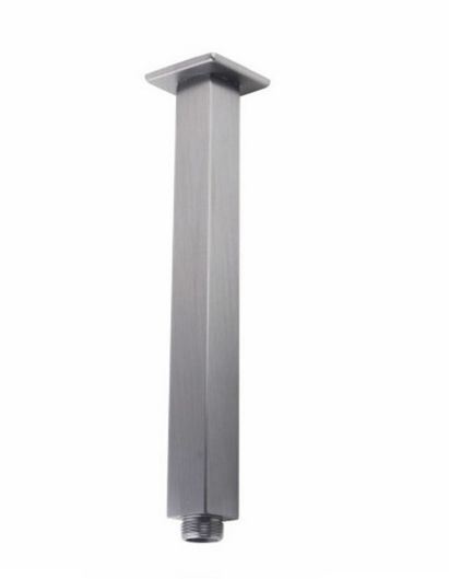 Square Brushed Nickel Ceiling Shower Arm 200mm