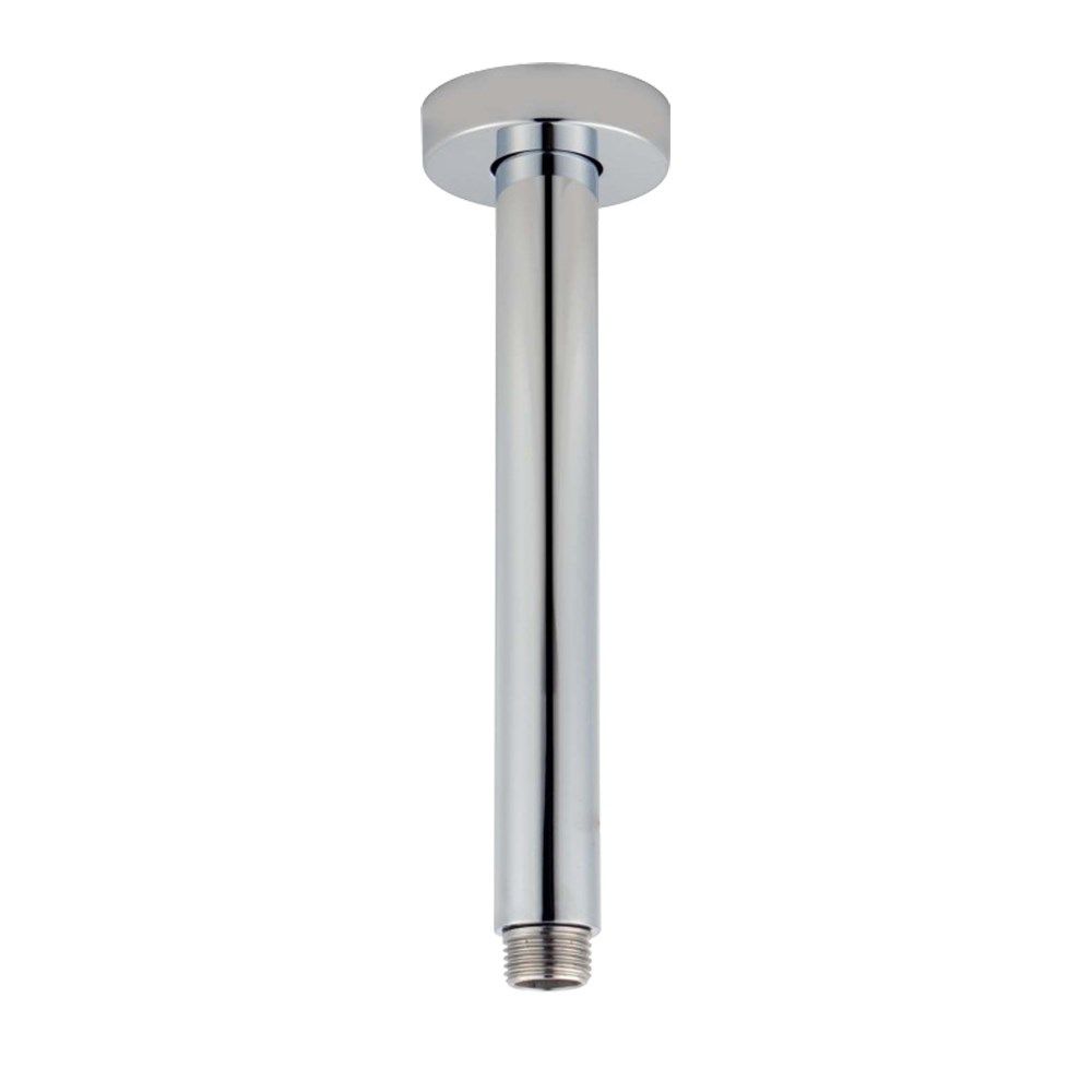 Round Brushed Nickel Ceiling Shower Arm 200mm